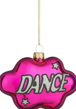 House of Seasons kerst ornament Disco dance paars 10,5 x 4 x 7,5 cm
