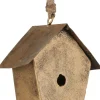 House of Seasons kerst ornament vogelhuis goud 10 x 6 x 16 cm