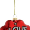 House of Seasons kerst ornament Disco love rood 10,5 x 4 x 7,5 cm