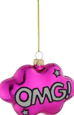 House of Seasons kerst ornament Disco omg paars 10,5 x 4 x 7,5 cm