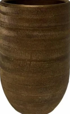 HS bloempot Nagano goud D 28 H 60 cm