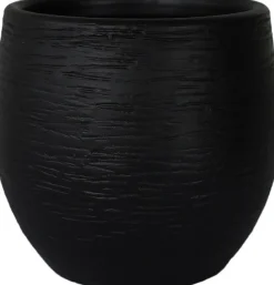 HS bloempot Osaka zwart D 16 H 14 cm