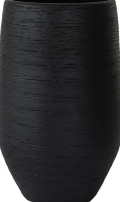 HS bloempot Osaka zwart D 25 H 50 cm