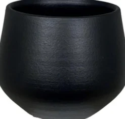 HS bloempot Petra zwart D 19 H 16 cm