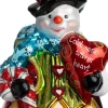Huras Family kerst ornament Jolly sneeuwpop multi 8 x 8,5 x 16,5 cm