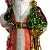 Huras Family kerst ornament Jolly kerstman rood / wit / goud 10 x 9 x 18 cm