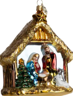 Huras Family kerst ornament Jolly kerststal multi 11,5 x 8 x 14 cm