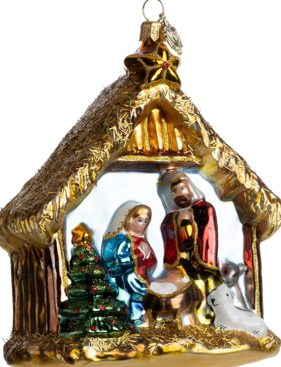 Huras Family kerst ornament Jolly kerststal multi 11,5 x 8 x 14 cm