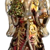 Huras Family kerst ornament Jolly kerstengel bruin / wit 10,5 x 6,5 x 17 cm