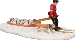Intratuin Alpen kerstdorpminiatuur ski redding 17,3 x 8,5 x 7,5 cm