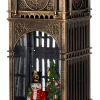 Intratuin automatische sneeuwbol big ben brons met verlichting 10,5 x 10,5 x 38,2 cm