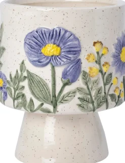 Intratuin bloempot Agra crème / blauw / geel D 12 H 15 cm