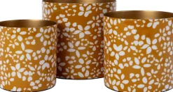 Intratuin bloempot Aimy geel / wit D 13 H 13 cm