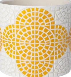 Intratuin bloempot Alon geel D 13,5 H 13 cm