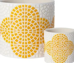 Intratuin bloempot Alon geel D 7 H 7 cm