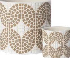 Intratuin bloempot Alon taupe D 7 H 7 cm