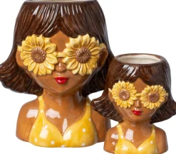 Intratuin bloempot Belia geel 14 x 11 x 18 cm