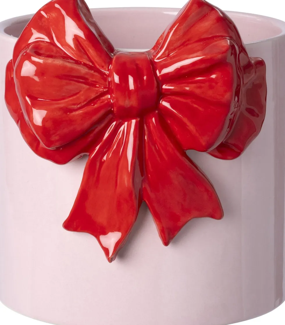 Intratuin bloempot Bow roze 15 x 13 x 13 cm