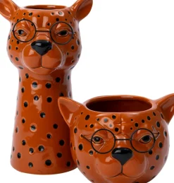 Intratuin bloempot Cheetah oranje 14,5 x 10,8 x 15,6 cm