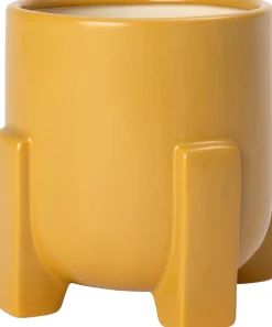 Intratuin bloempot Devon op voet geel D 16,5 H 16 cm