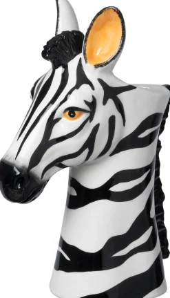 Intratuin bloempot Dieren zebra zwart / wit 17,6 x 9,1 x 24,9 cm