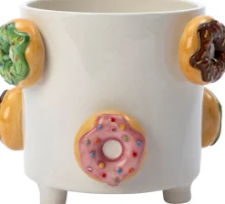 Intratuin bloempot Donut wit / bruin D 18 H 15 cm