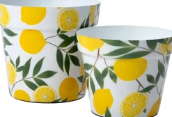 Intratuin bloempot Efi geel D 15 H 13 cm