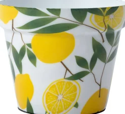 Intratuin bloempot Efi geel D 15 H 13 cm