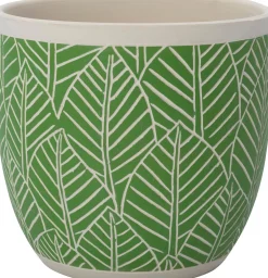 Intratuin bloempot Feline groen D 13,5 H 12,5 cm