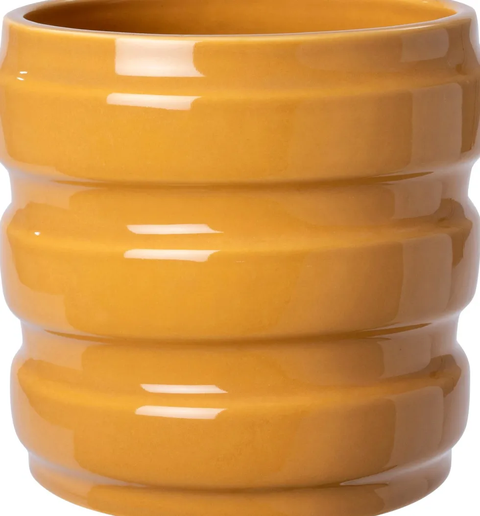 Intratuin bloempot Flow geel D 18 H 18 cm