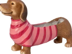Intratuin bloempot Happy Hotdog Crew roze 55 x 18 x 35 cm