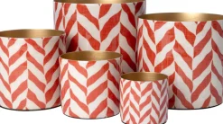 Intratuin bloempot Horta crème / rood D 17 H 17 cm