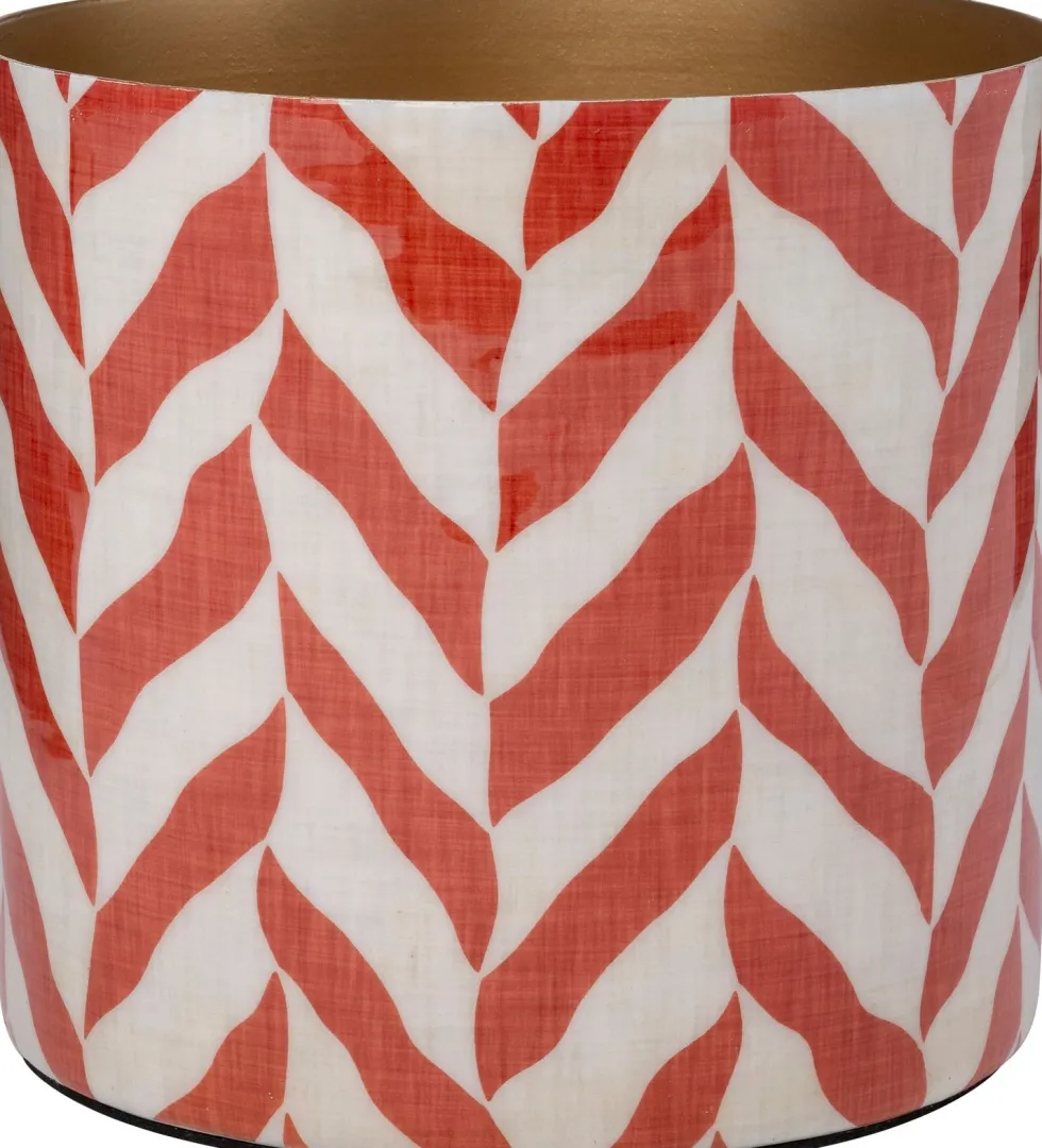 Intratuin bloempot Horta crème / rood D 13 H 13 cm