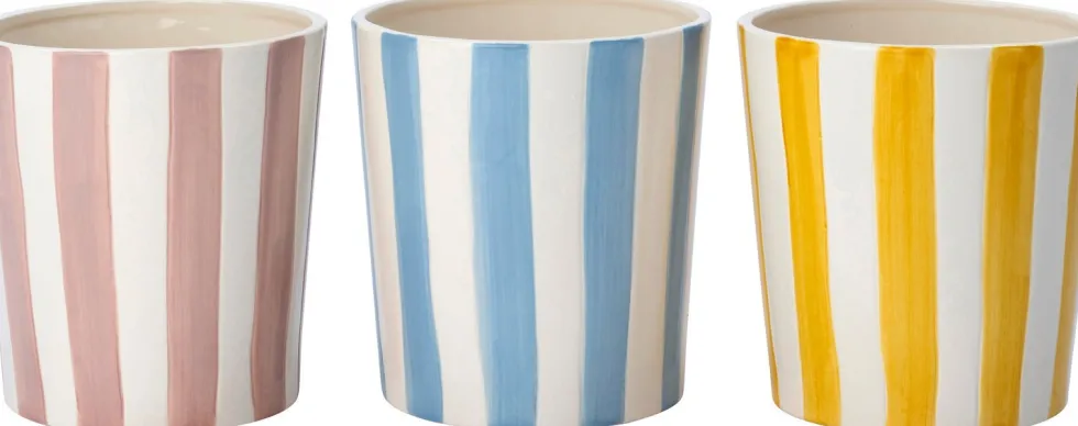 Intratuin bloempot Jake wit / blauw D 12 H 13 cm