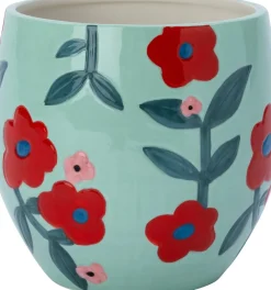 Intratuin bloempot James groen / rood D 15,5 H 15 cm