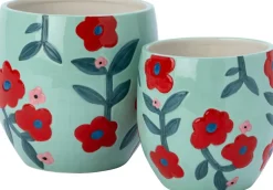 Intratuin bloempot James groen / rood D 15,5 H 15 cm