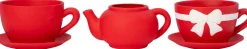 Intratuin bloempot Jody theekop strik rood 23 x 19 x 12 cm