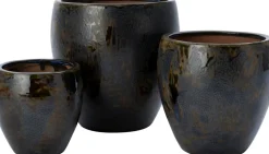 Intratuin bloempot Juna bruin / blauw D 16 H 16 cm