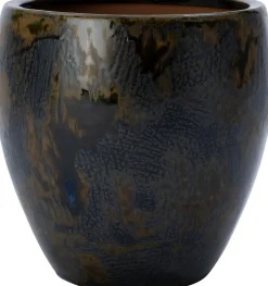 Intratuin bloempot Juna bruin / blauw D 21 H 21 cm