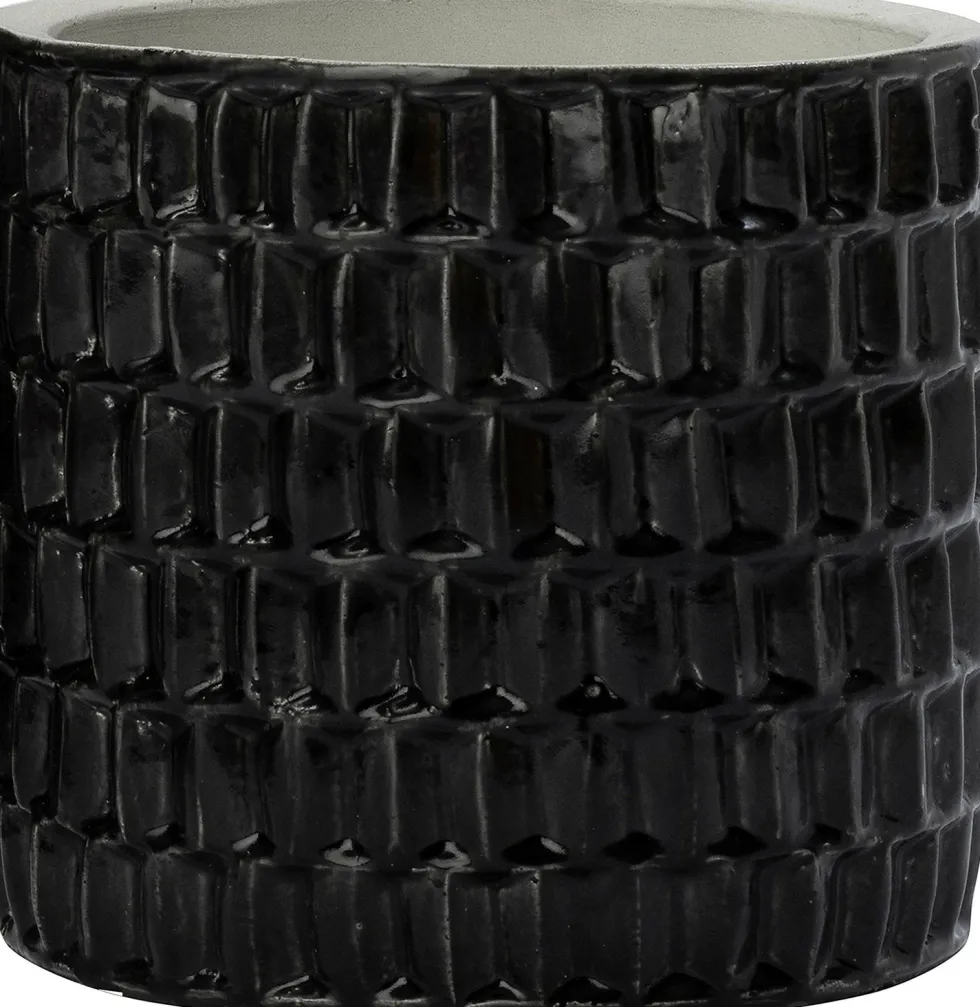 Intratuin bloempot Kenzi zwart D 11,5 H 10 cm