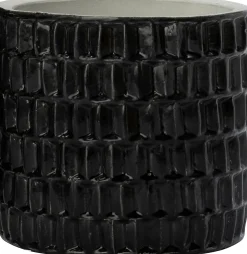 Intratuin bloempot Kenzi zwart D 18 H 16 cm