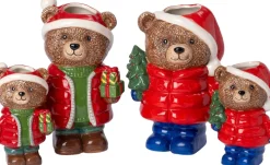 Intratuin bloempot Kerstbeer met cadeau rood 14 x 13 x 24 cm