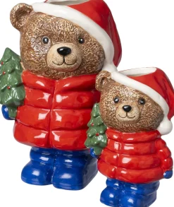 Intratuin bloempot Kerstbeer met boom rood 10 x 8 x 15 cm