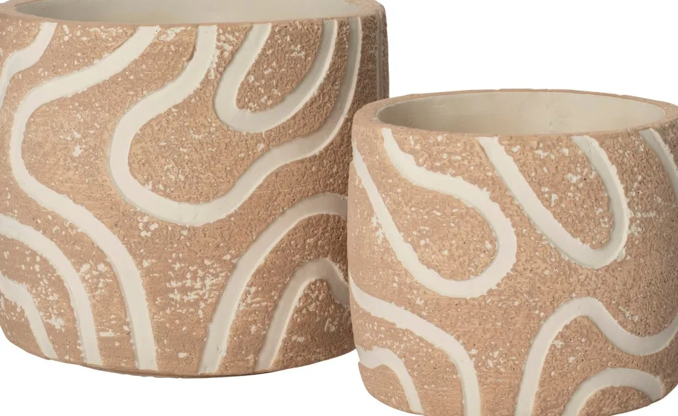 Intratuin bloempot Kyo beige D 14,5 H 13 cm