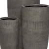 Intratuin bloempot Lijnen grijs D 43 H 78 cm