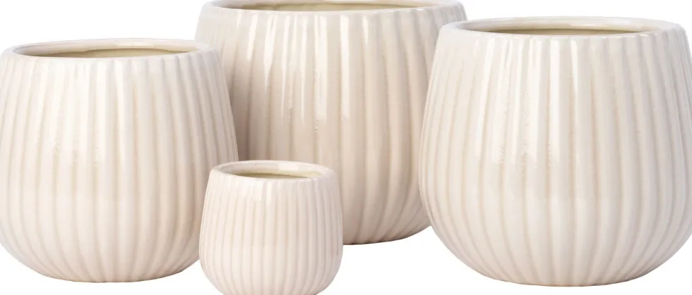 Intratuin bloempot Maela wit D 20 H 17,5 cm