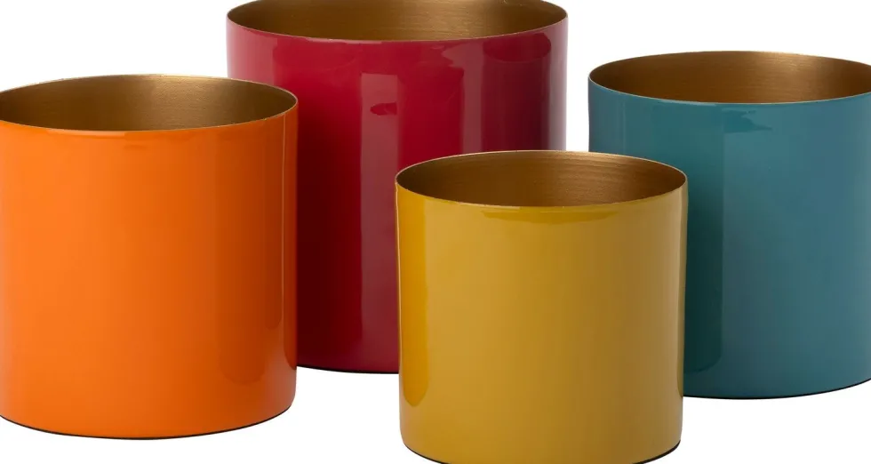 Intratuin bloempot Marley oranje D 15 H 15 cm