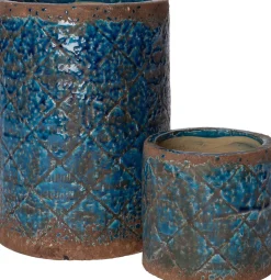 Intratuin bloempot Martha blauw D 13 H 12,5 cm