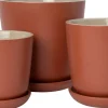 Intratuin bloempot met schotel Shai terracotta D 19,8 H 20 cm