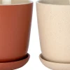 Intratuin bloempot met schotel Shai terracotta D 13,7 H 14 cm